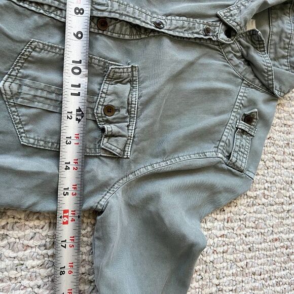 American Eagle Boyfriend Fit Utility Button Down Blouse - Picture 3 of 11